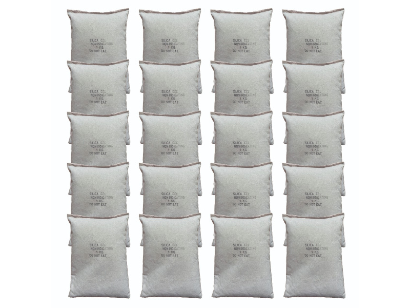 White Silica Gel In Sewn Cotton Bags : 20 x 1Kg Bags