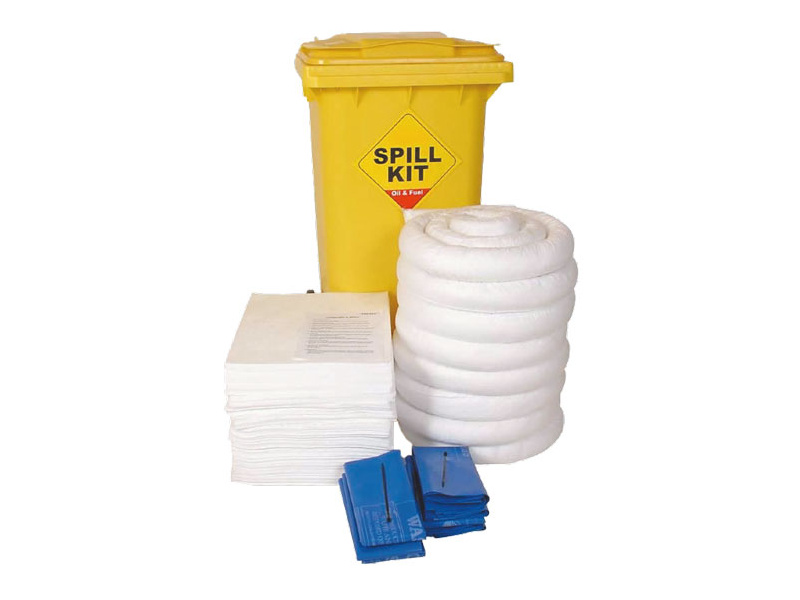 Oil & Fuel Spill Kit - Wheelie-bin - Absorbs 240L
