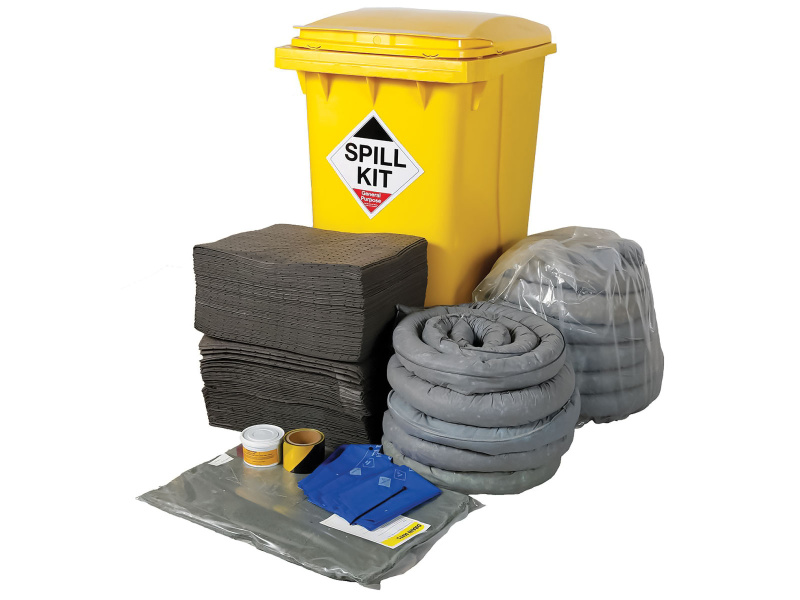 General Purpose Spill Kit - Wheelie-bin - Absorbs 350L