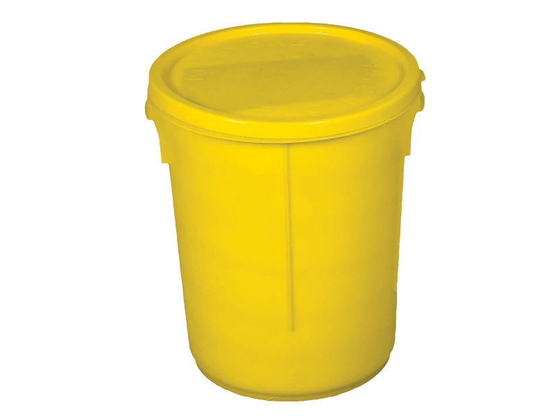 Empty Plastic Drum and Lid (Yellow) - 35 Litre