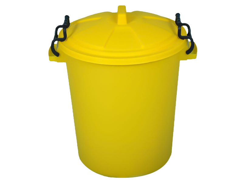 Empty Plastic Drum and Lid (Yellow) - 80 Litre