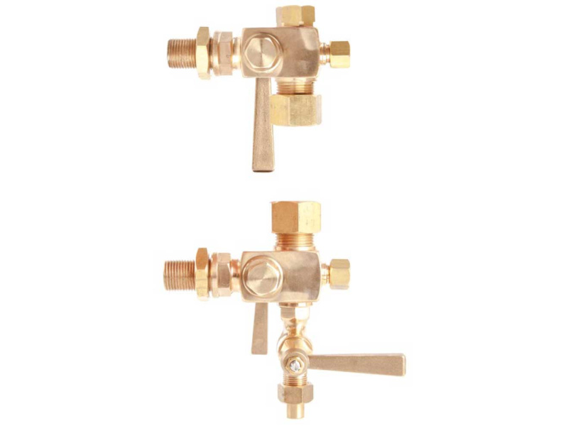 FIG30 1/2"OD Glass Gauge Cock Set 1/2" BSP Screwed RH