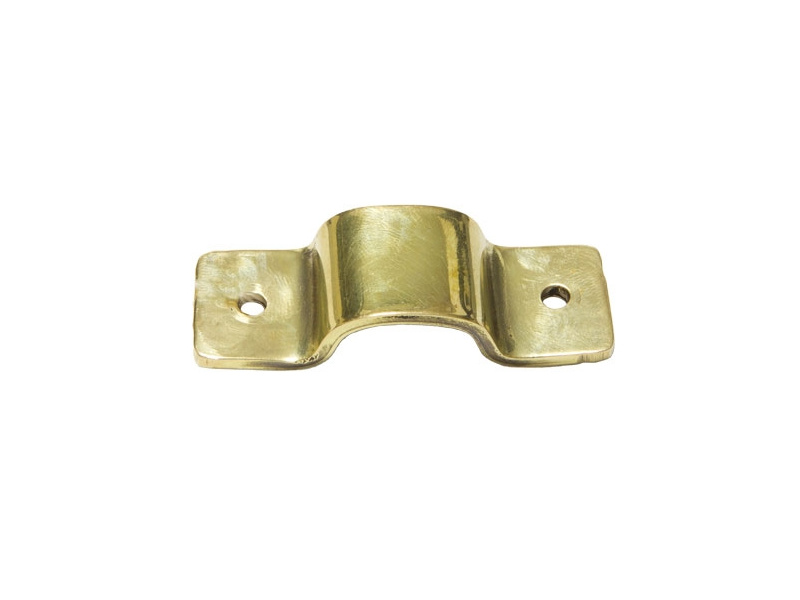 1/2" Pipe Fastening Bracket - Twin - Large - Brass