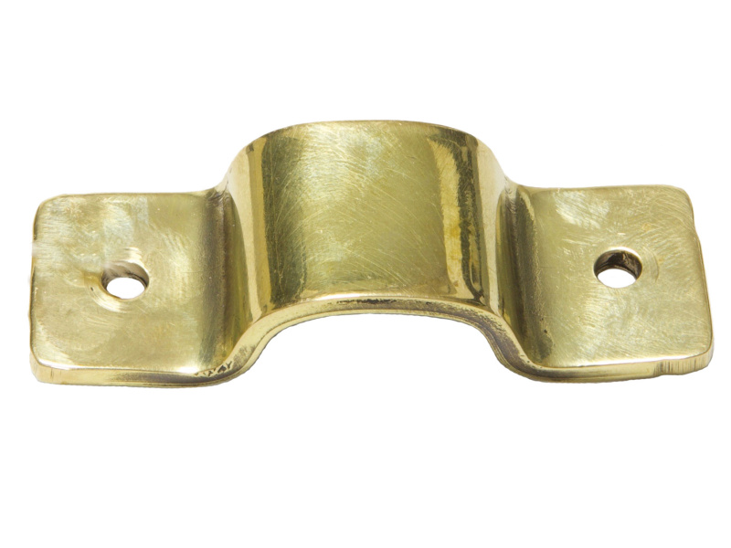 1/2" Pipe Fastening Bracket - Twin - Small - Brass