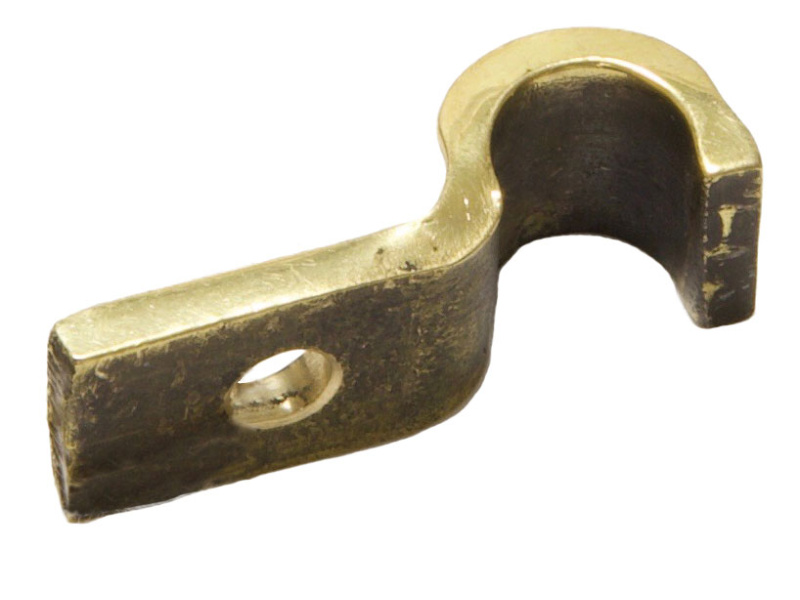 3/8" Pipe Fastening Bracket - P Clip - Large - Brass