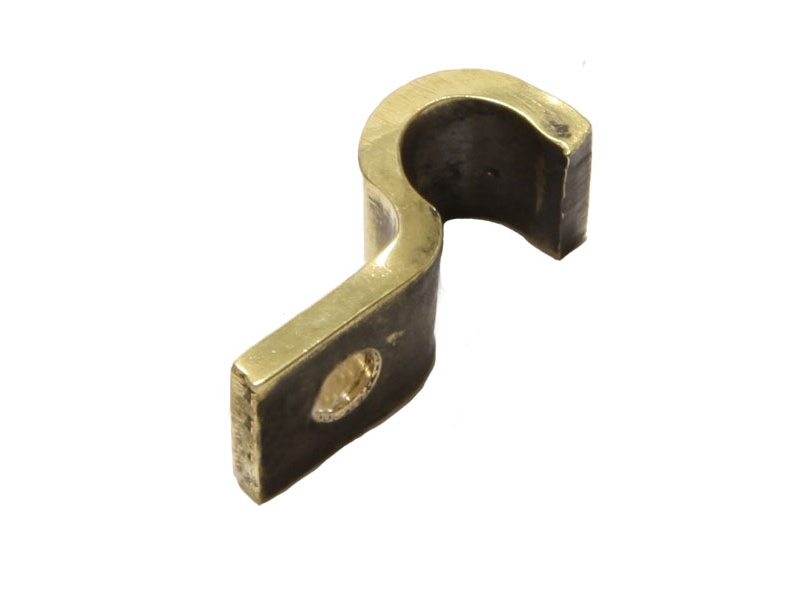 3/8" Pipe Fastening Bracket - Single - Small - Brass