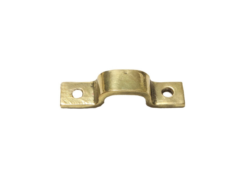 3/8" Pipe Fastening Bracket - Twin - Small - Brass