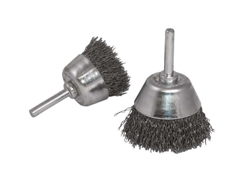 70mm Dia. Cup Brush 0.3mm Steel Wire C/W 6mm Shank