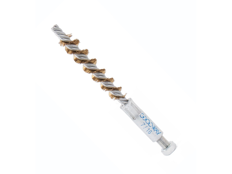7/16" Brass Wire Brush C/W Male Connection 1/4-28 UNF