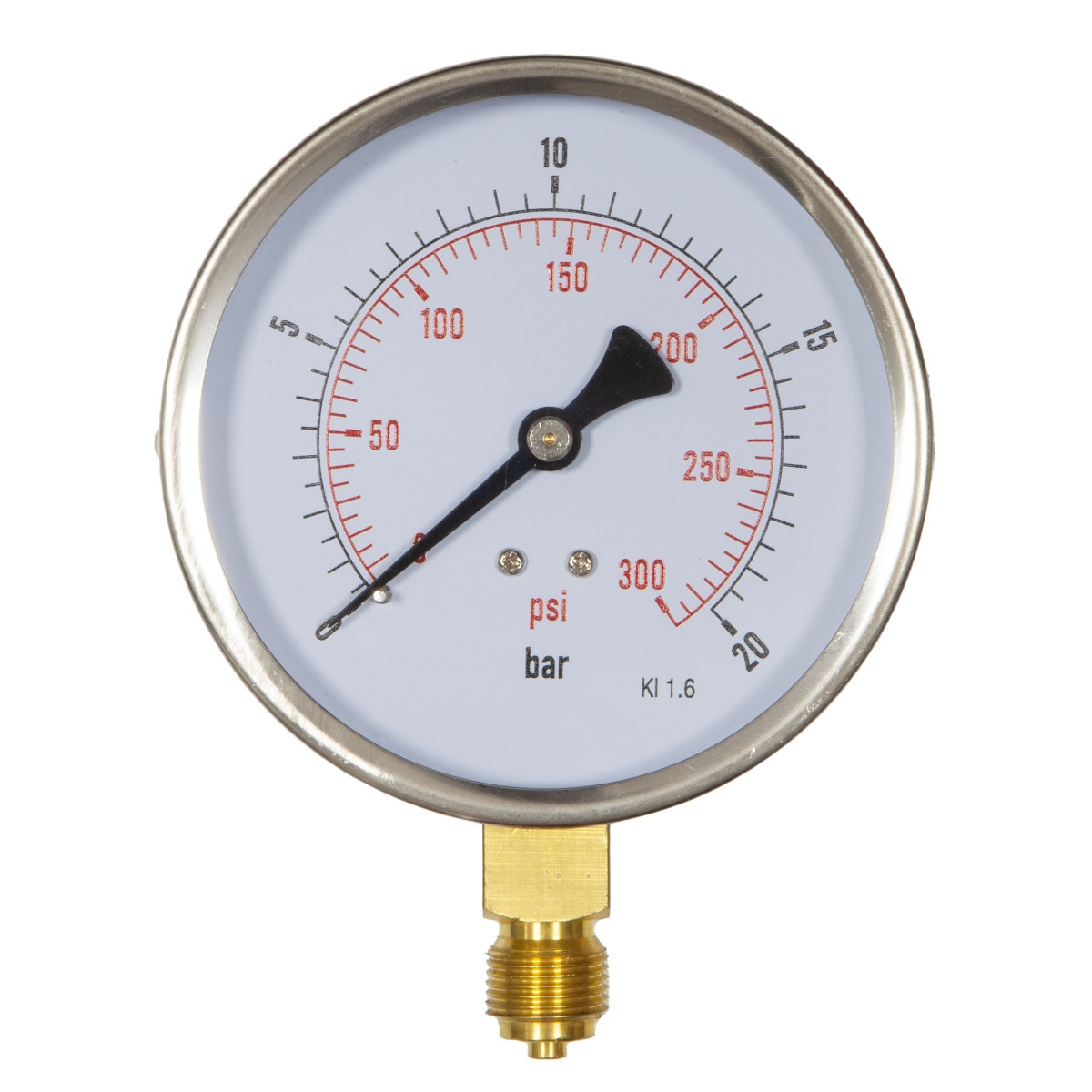 4" Dial Pressure Gauge 0-300 PSI/Bar 3/8" BSP Bottom Connection