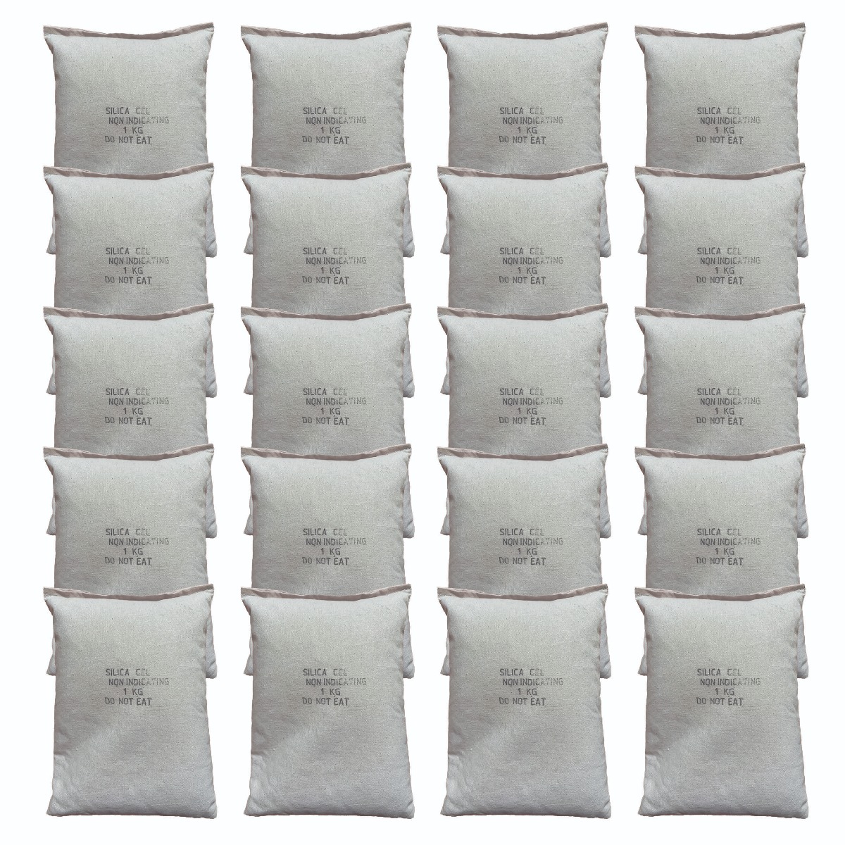 White Silica Gel In Sewn Cotton Bags : 20 x 1Kg Bags