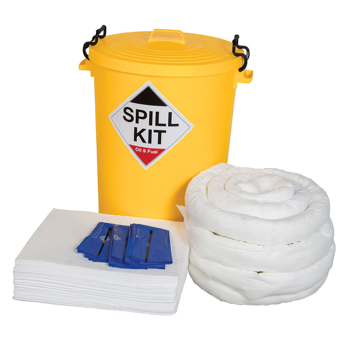 Oil & Fuel Spill Kit - Plastic Drum - Absorbs 90L