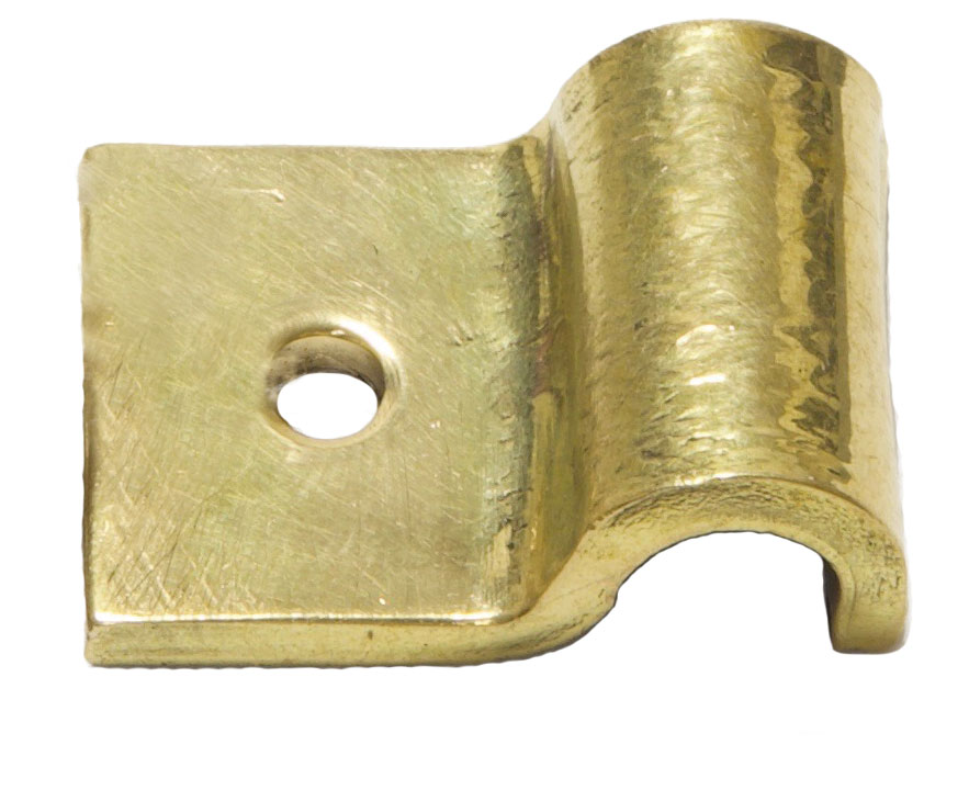 1/2" Pipe Fastening Bracket - Single - Small - Brass