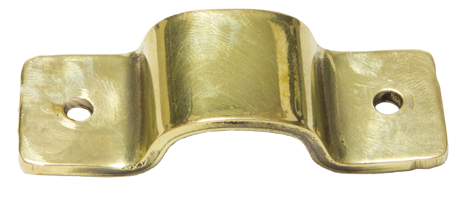 1/2" Pipe Fastening Bracket - Twin - Small - Brass