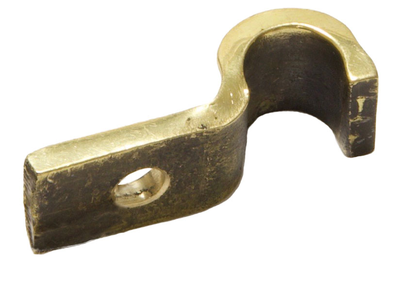 3/8" Pipe Fastening Bracket - P Clip - Large - Brass