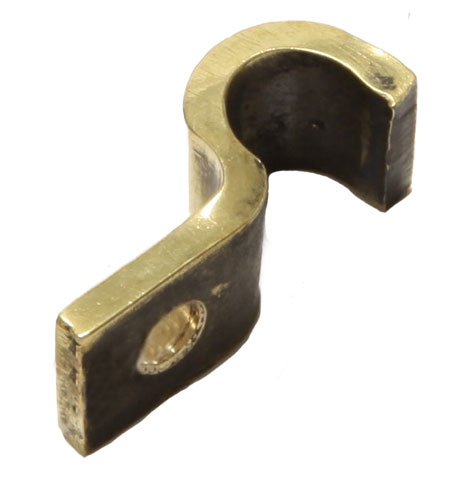 3/8" Pipe Fastening Bracket - Single - Small - Brass