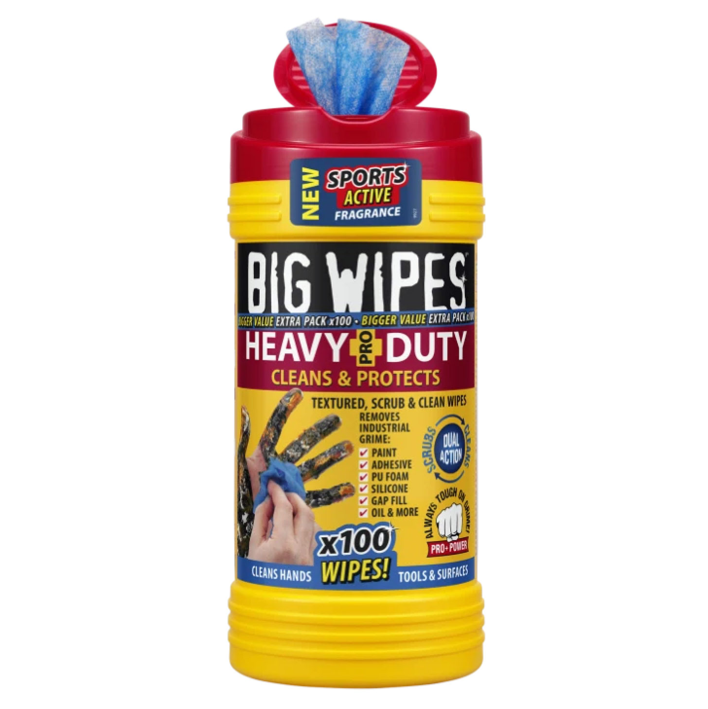 Heavy Duty Pro+Power "BIG WIPES" Tub 100
