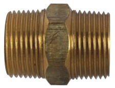 3/4" BSPT Bronze Hex Nipple