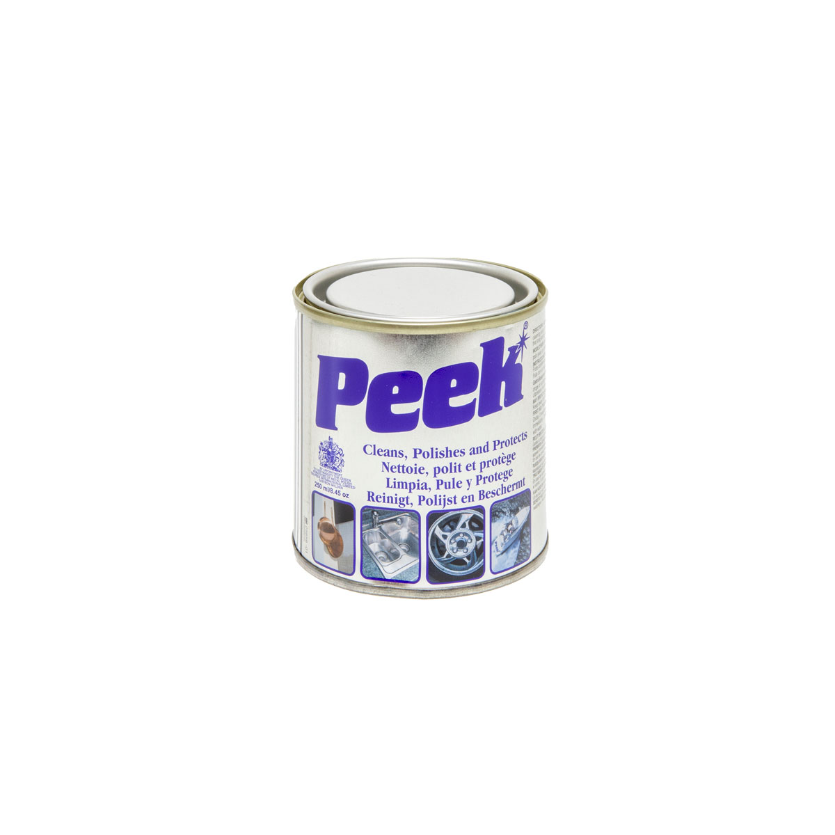 Peek Polish 250ml Tin Cream Metal Polish & Cleaner