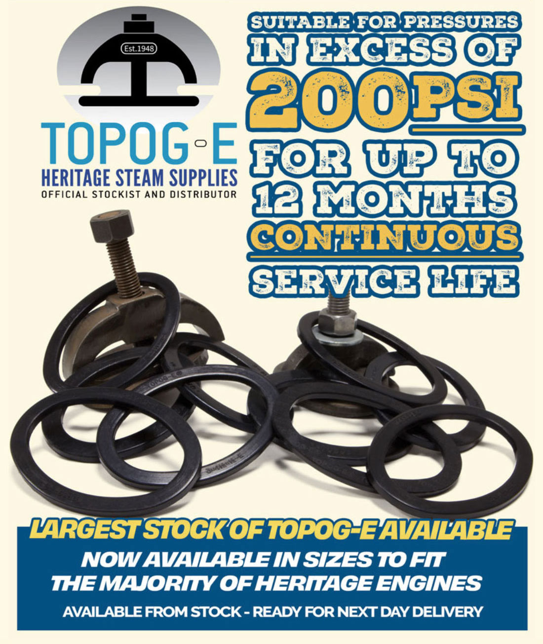 TOPOG-E Suitable for pressures in excess of 200 PSI for up to 12 months CONTINUOUS service lfe